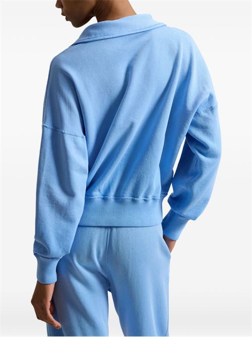 Felpa donna Polo Ralph Lauren celeste mezza zip leggera POLO RALPH LAUREN | 211B18686005